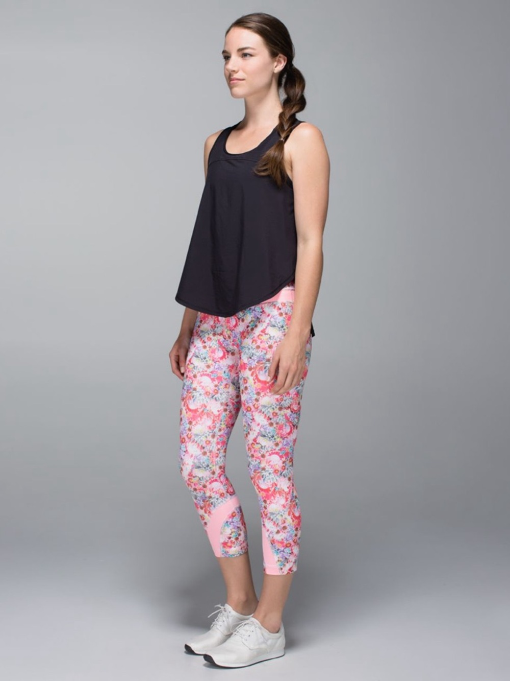Lululemon Run Inspire Crop II *All Luxtreme Flowabunga Mini Multi Bleached Coral